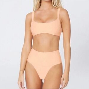 L*Space Eco Jess Bikini Top Orange Women's Size S NWOT